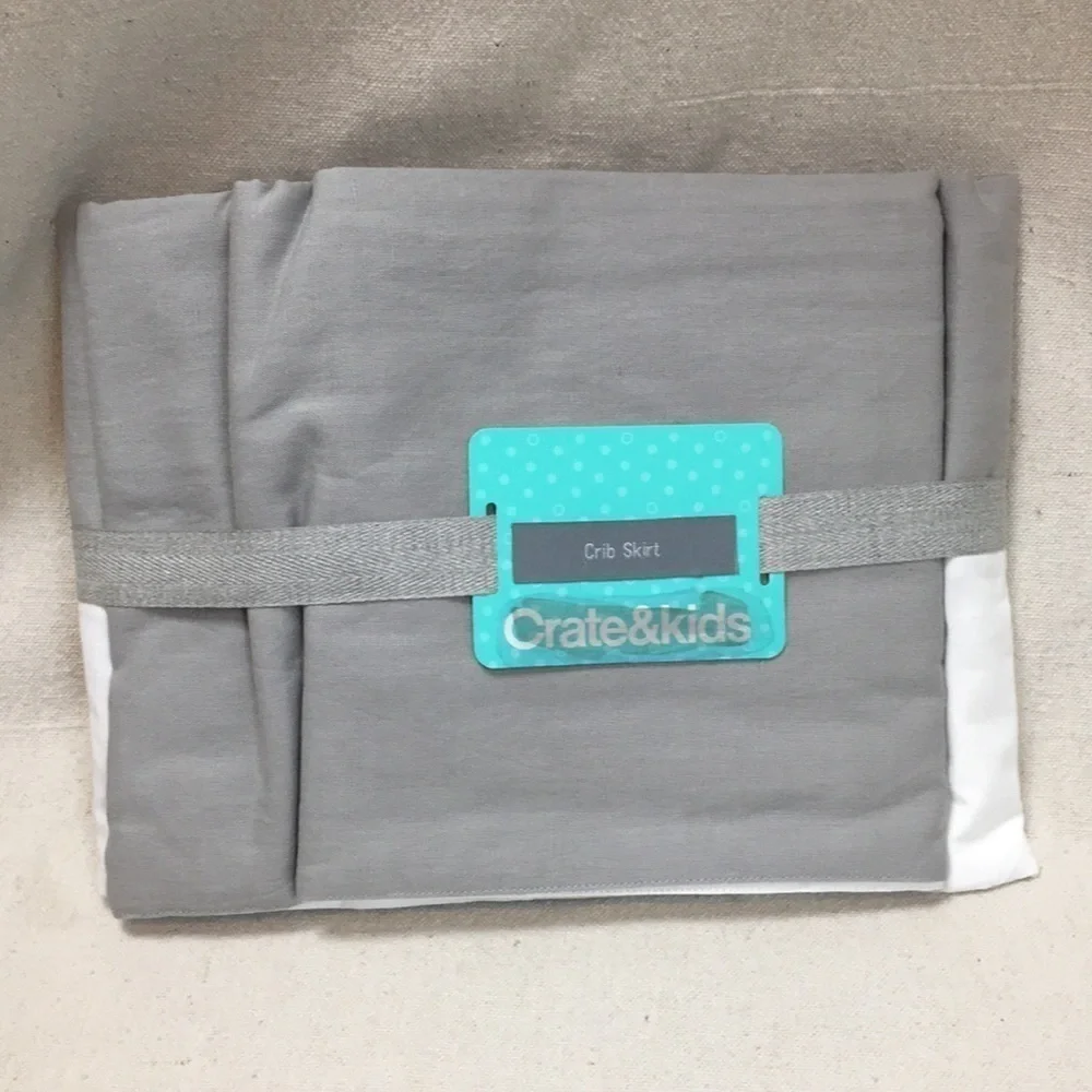 Crate & Barrel Linen Crib skirt crate & Kids